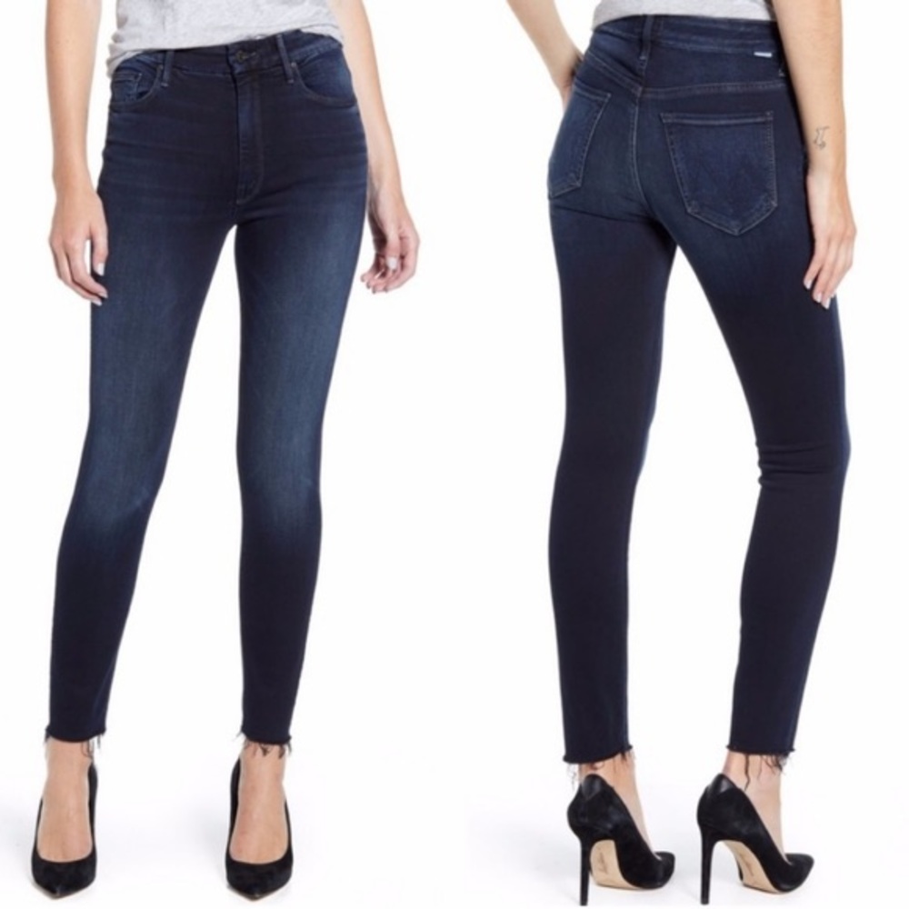 MOTHER High Waisted Looker Ankle Fray in Last Call